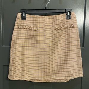 Altar’d State Orange/Black/White Plaid Skirt